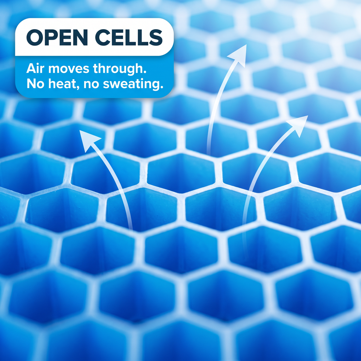 Open honeycomb cells let air move through