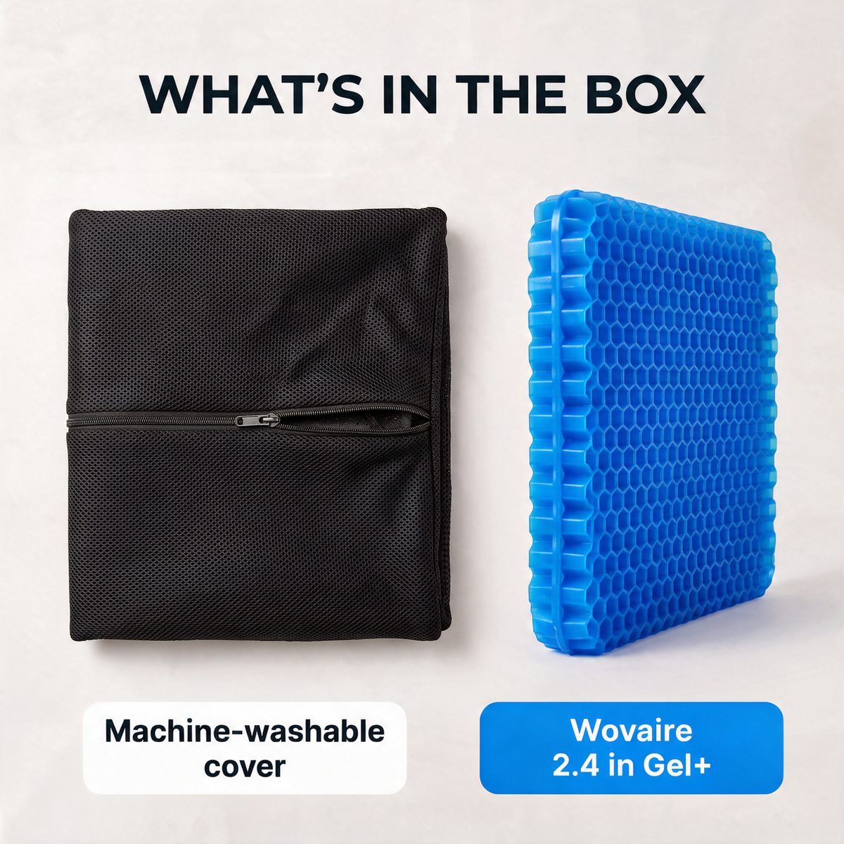 What's in the box: cushion and machine-washable cover