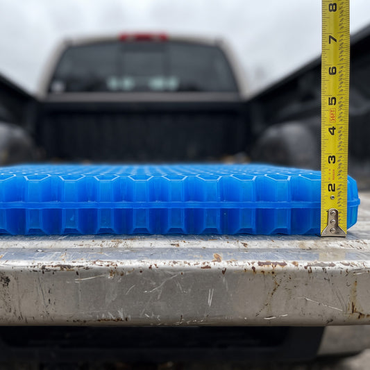 Tape measure showing the Wovaire Gel+ Ultimate is 2.4 inches thick